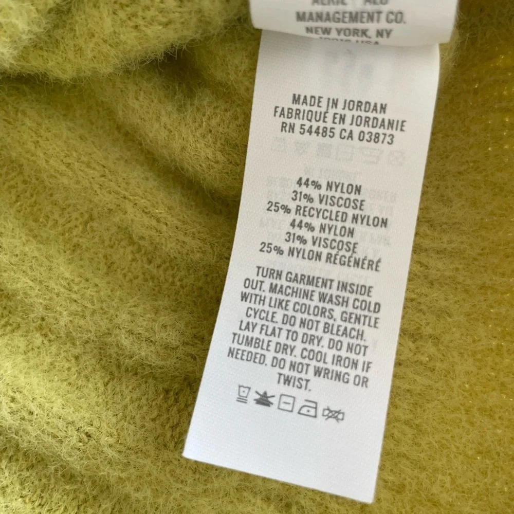Aerie Buttercream Oversized Ribbed Crew Neck Sweater Lime Green XS